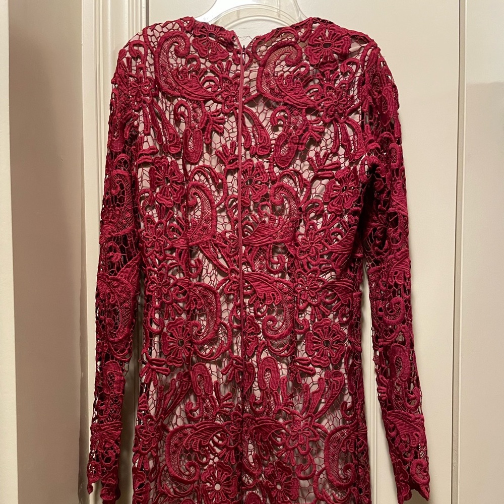 Crimson illusion dress